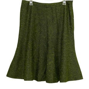 Nipon Boutique Flared Skirt‎ Size 14 Mossy Green Flouncy Flowy Woodsy Career
